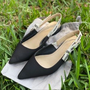Dior J'ADIOR BALLERINA IN BLACK CANVAS size 40